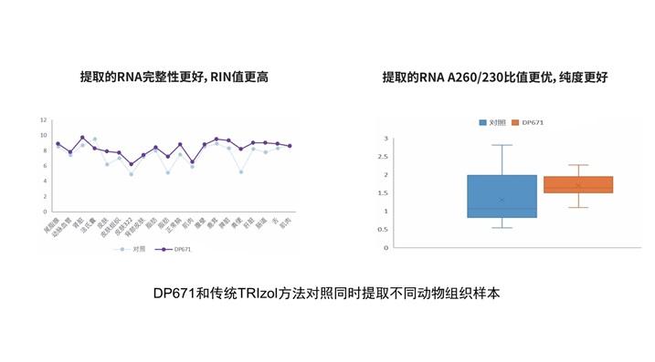 多动物组织RNA提取对比（DP671 vs TRIzol）